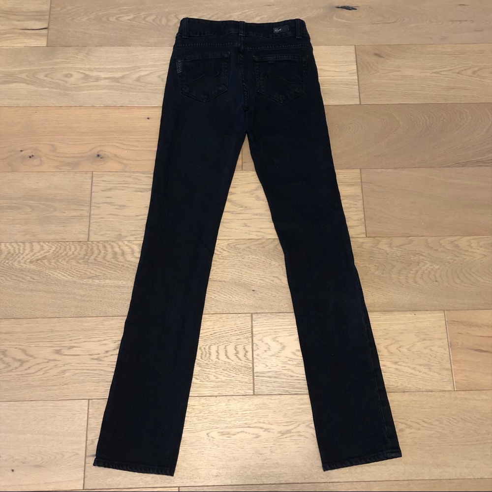 Paige Mid Rise Straight Black denim jeans Sz 24 - Picture 7 of 12